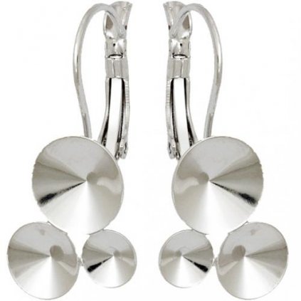 Náušnice Rivoli 6/8/10mm rhodium