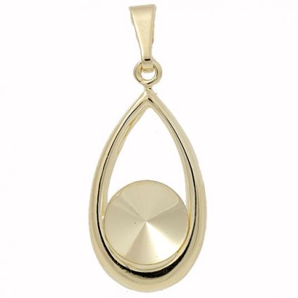 Přívěsek KAPKA Rivoli 8mm gold plating 24kt