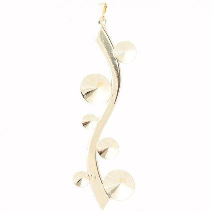 Přívěsek VLNA 67mm Rivoli 6/8/12mm gold plating 24kt