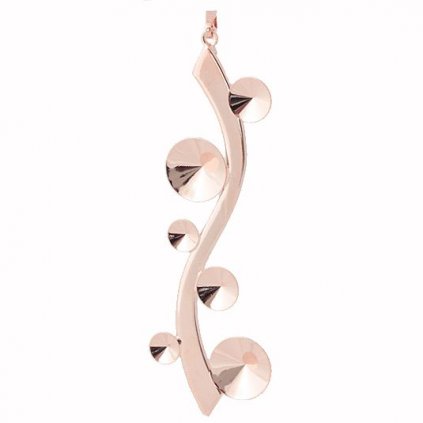 Přívěsek VLNA 67mm Rivoli 6/8/12mm rose gold