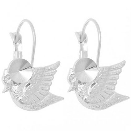 Náušnice LABUŤ Rivoli 6mm rhodium
