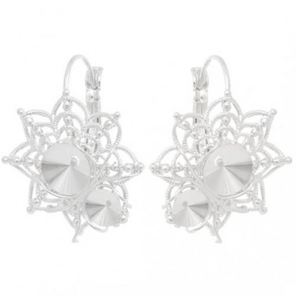 Náušnice Pavouk s pavučinou Rivoli 6/8 rhodium