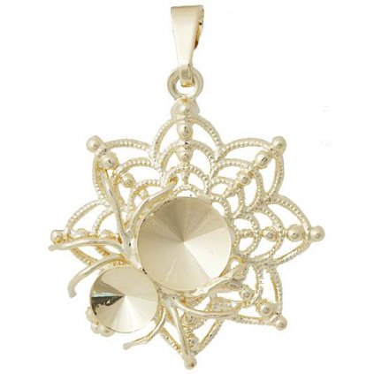 Přívěsek Pavouk s pavučinou Rivoli 6/8 gold plating 24kt