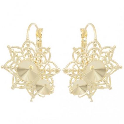 Náušnice Pavouk s pavučinou Rivoli 6/8 gold plating 24kt