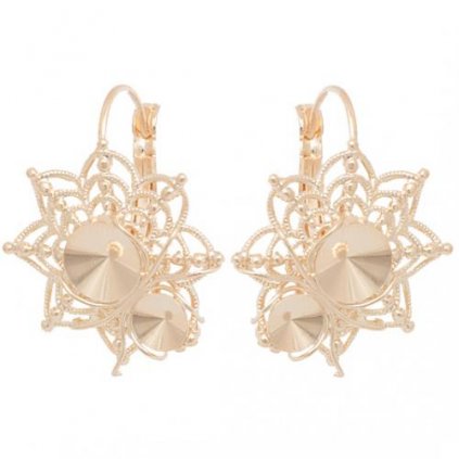 Náušnice Pavouk s pavučinou Rivoli 6/8 rose gold