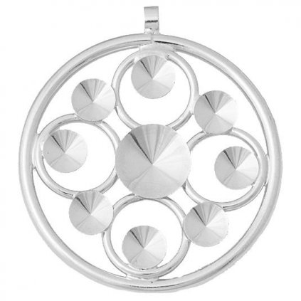 Přívěsek Kruh 35mm Rivoli 6/10mm rhodium
