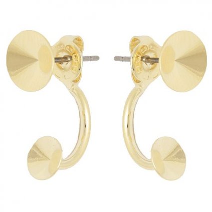 Náušnice DOUBLE Rivoli 6mm/Rivoli 6mm gold plating 24kt