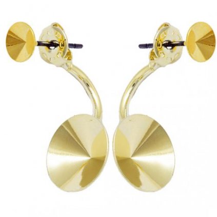 Náušnice DOUBLE Rivoli 6mm/Rivoli 12mm gold plating 24kt