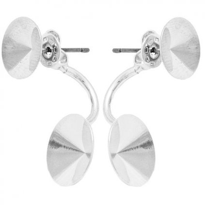 Náušnice DOUBLE Rivoli 10mm/Rivoli 12mm rhodium