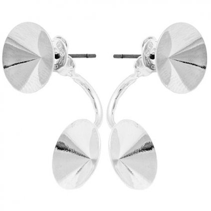 Náušnice DOUBLE Rivoli 12mm/Rivoli 12mm rhodium