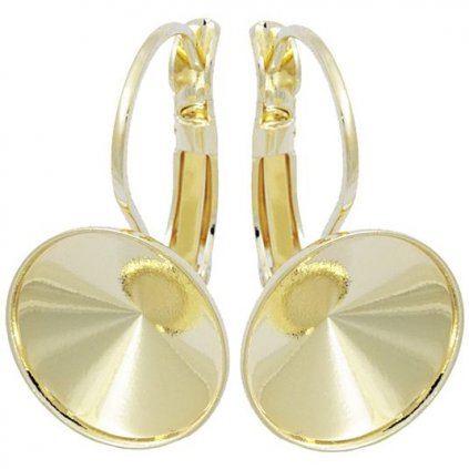 Náušnice háček Rivoli 12mm s okrajem gold plating 24kt