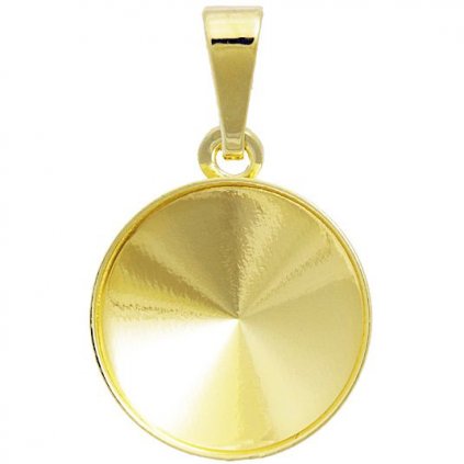 Přívěsek Rivoli 12mm s okrajem gold plating 24kt