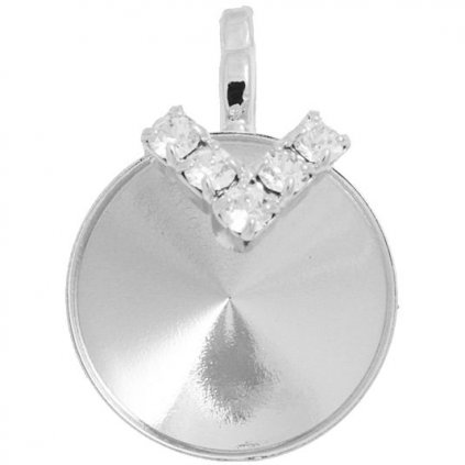 Přívěsek „V“ Stras Rivoli 12 rhodium