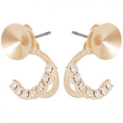 Náušnice DOUBLE rivoli 8mm/strass rose gold