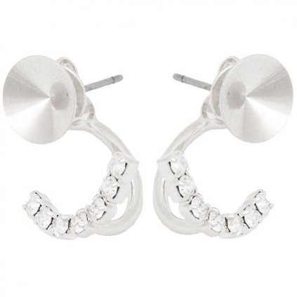 Náušnice DOUBLE rivoli 12mm/strass rhodium