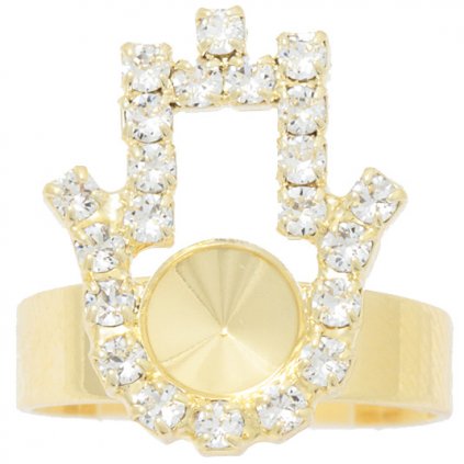 Prsten Ruka Fatima Rivoli 6mm strass gold plating 24kt