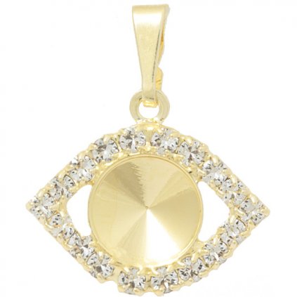 Přívěsek Třetí Oko Rivoli 8mm strass gold plating 24kt
