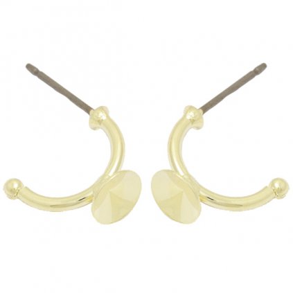 Náušnice měsíc Rivoli 6mm gold plating 24kt