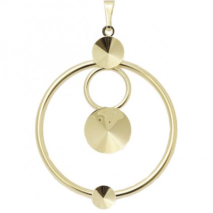 Přívěsek ring Rivoli 6/8/12mm gold plating 24kt
