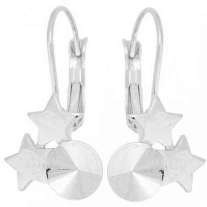 Náušnice star rivoli 12mm rhodium