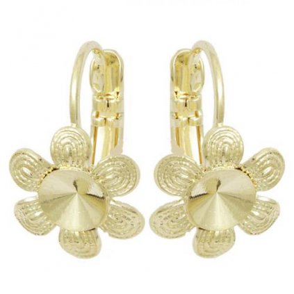Náušnice KIDS květ rivoli 6mm gold plating 24kt