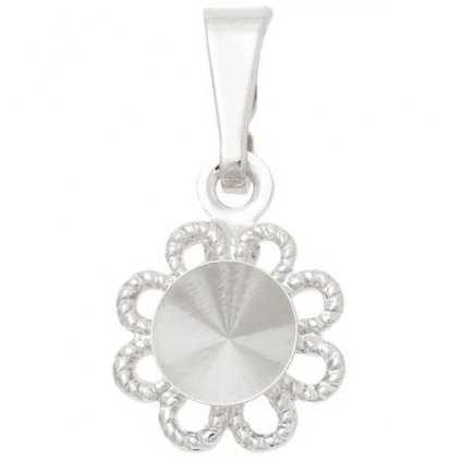 Přívěsek květ filigrán 6mm rhodium