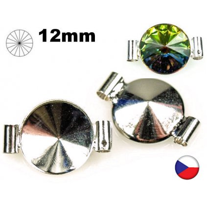 Spojovací komponent trubičky Rivoli 12mm rhodium