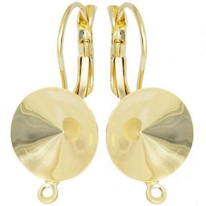 Naušnice Rivoli 12mm+očko gold plating 24kt
