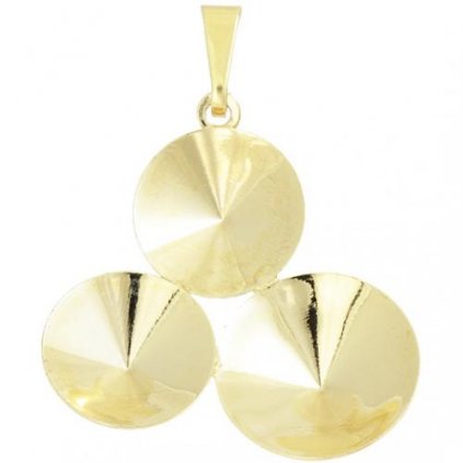 Přívěsek Rivoli 14+2x12mm gold plating 24kt