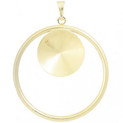 Přívěsek kruh Rivoli 18mm gold plating 24kt