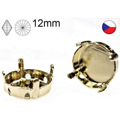 Našívací kotlík Rivoli 12mm gold plating 24kt