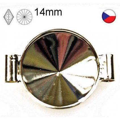 Spojovací komponent Rivoli 14mm 2x trubička gold plating 24kt