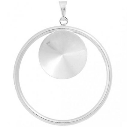 Přívěsek kruh Rivoli 16mm rhodium