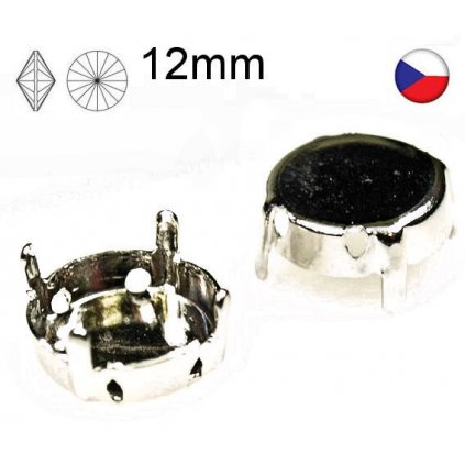 Našívací kotlík Rivoli 12mm rhodium