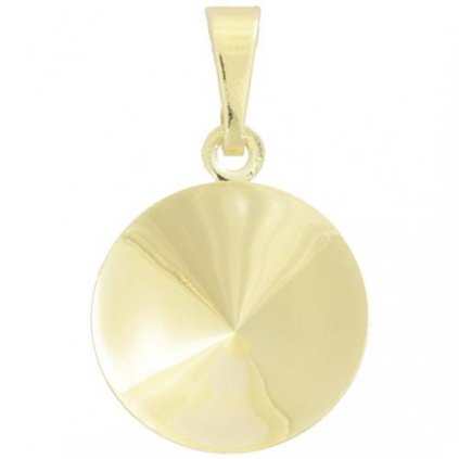 Přívěsek Rivoli 16mm gold plating 24kt