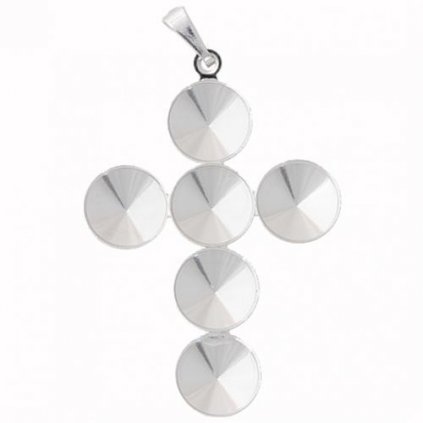 Přívěsek křížek Rivoli 6x6mm rhodium
