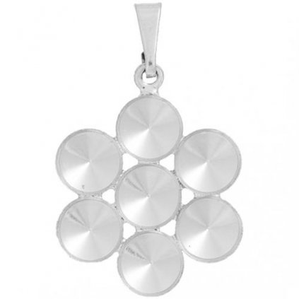 Přívěsek kytka Rivoli 7x6mm rhodium