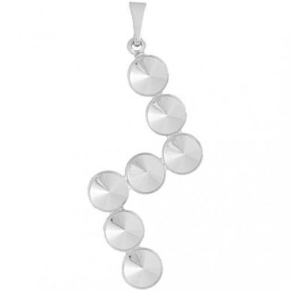 Přívěsek Rivoli 7x6mm rhodium