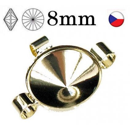 Spojoavací komponent trubička Rivoli 8mm gold plating 24kt