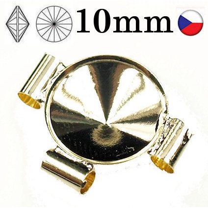 Spojoavací komponent 3x trubička Rivoli 10mm gold plating 24kt