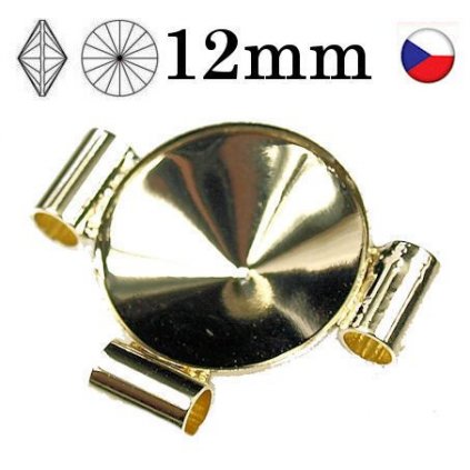 Spojoavací komponent trubička Rivoli 12mm gold plating 24kt
