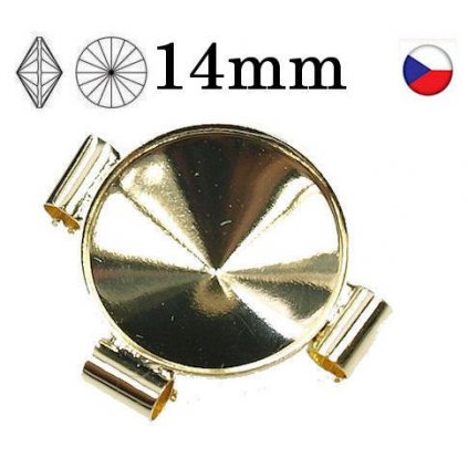 Spojoavací komponent trubička Rivoli 14mm gold plating 24kt