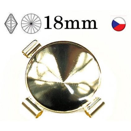 Spojoavací komponent trubička Rivoli 18mm gold plating 24kt