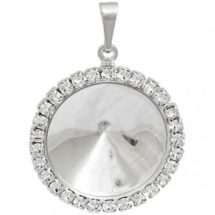 Přívěšek Rivoli  18mm s  krystaly Swarovski rhodium