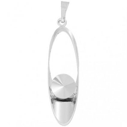 Přívěšek ovál Rivoli 8mm rhodium