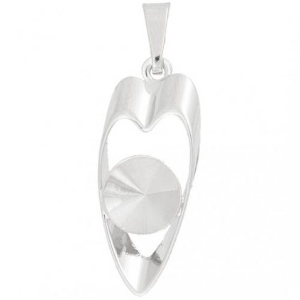 Přívěšek srdce Rivoli 8mm rhodium
