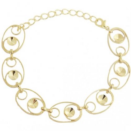 Náramek řetízek Rivoli 6mm gold plating 24kt