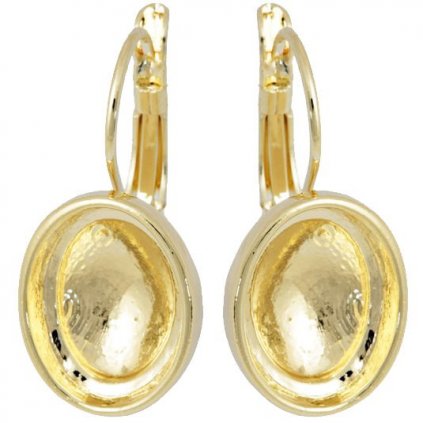 Náušnice Rivoli OVAL s okrajem 14/10,5mm gold plating 24kt