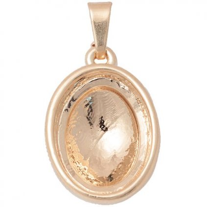 Přívěsek Rivoli OVAL s okrajem 14/10,5mm rose gold