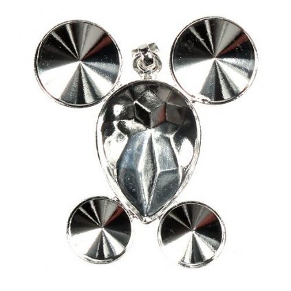 Přívěsek SOVA Pear/Rivoli rhodium
